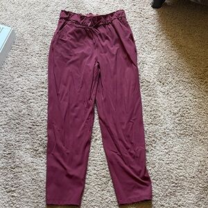 lululemon athletica Maroon Drawstring  ankle pants